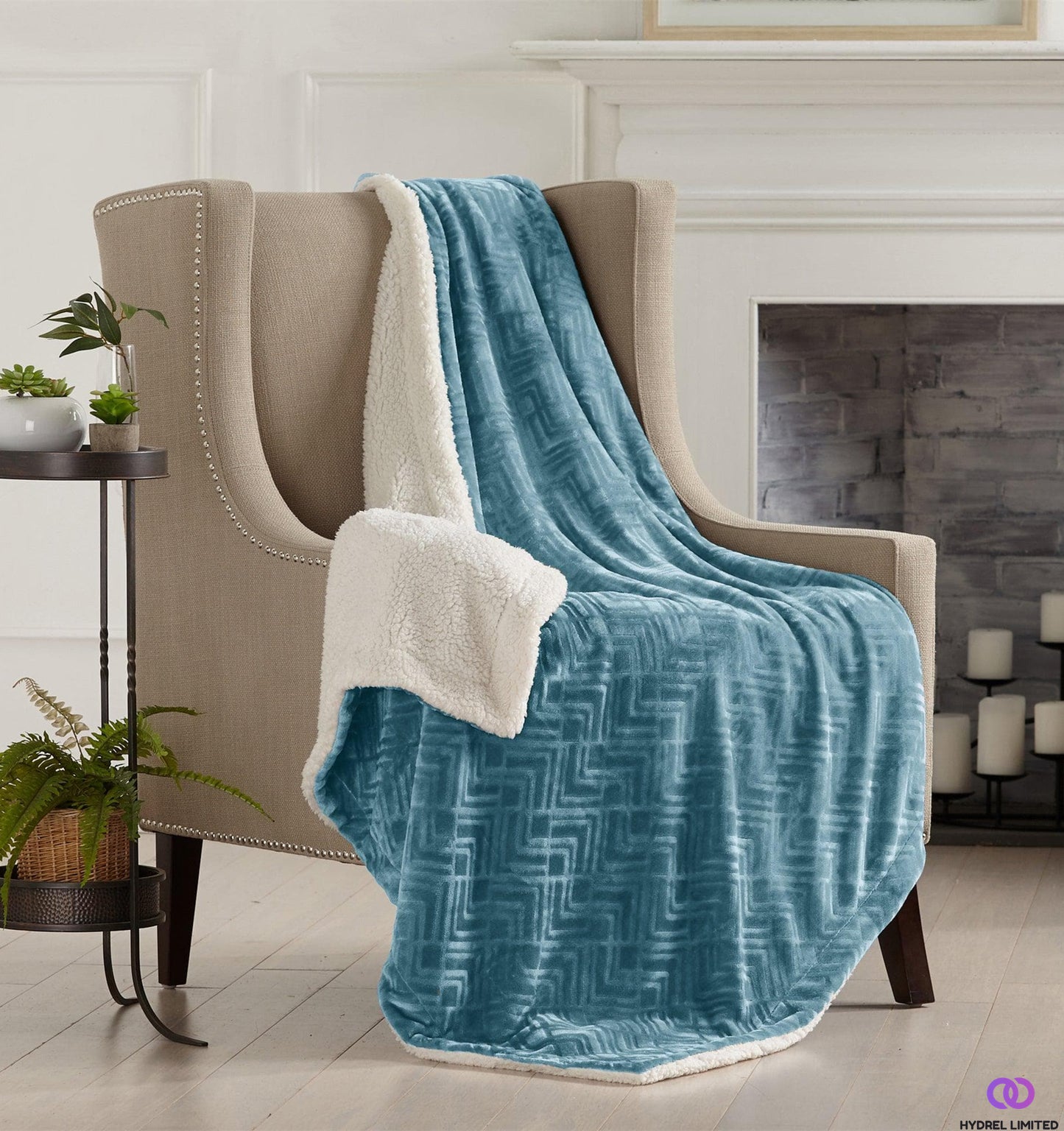Sirio Velvet Luxury Blanket(Blue Surf)