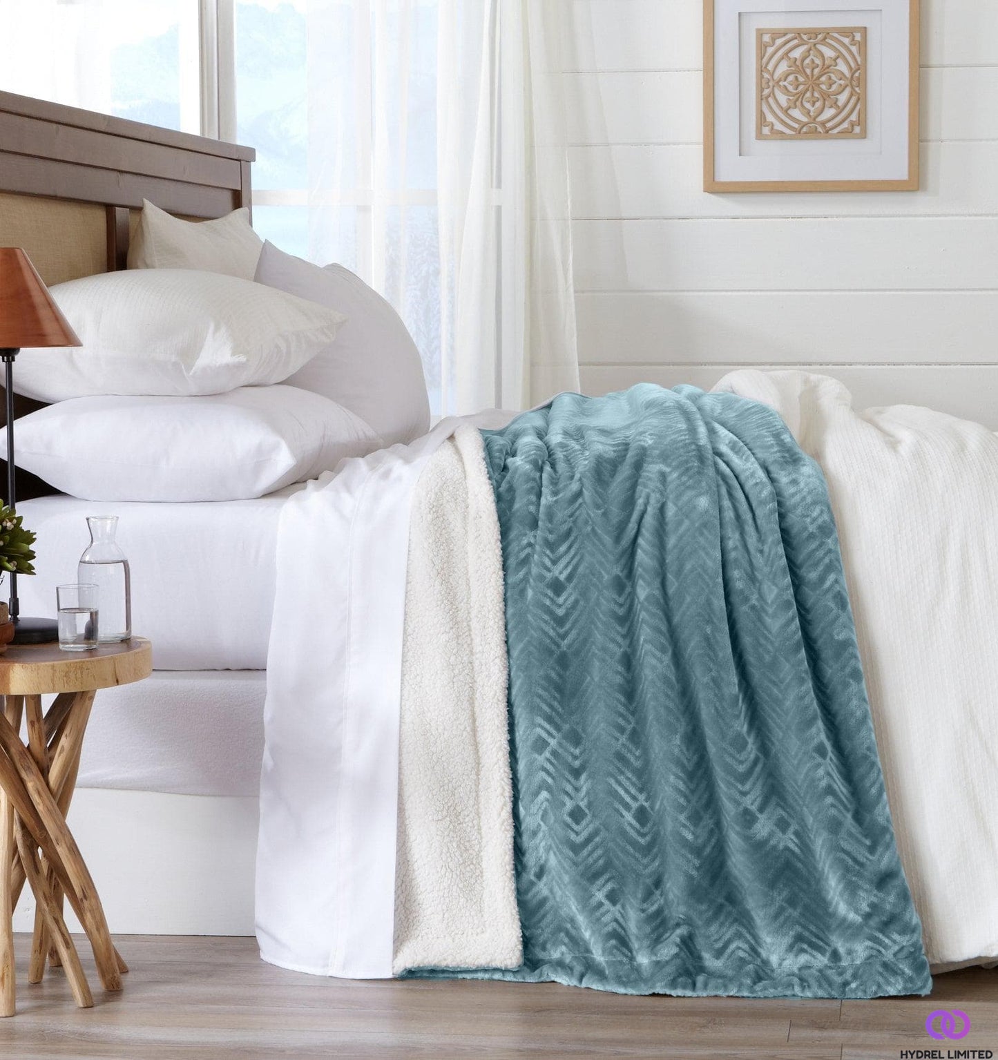 Sirio Velvet Luxury Blanket（Blue Surf）